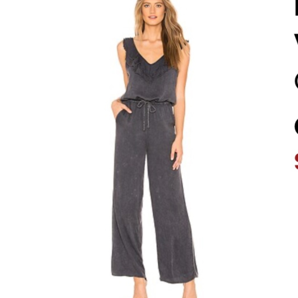 Chaser Charcoal Gray Sleeveless Wide-Leg Jumpsuit